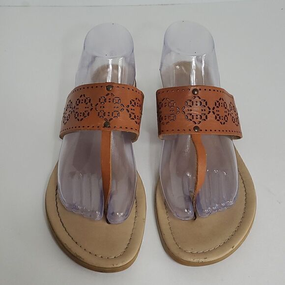 Barbara Barbieri Leather Laser Cut Sandals Size 9.5 - Picture 2 of 11